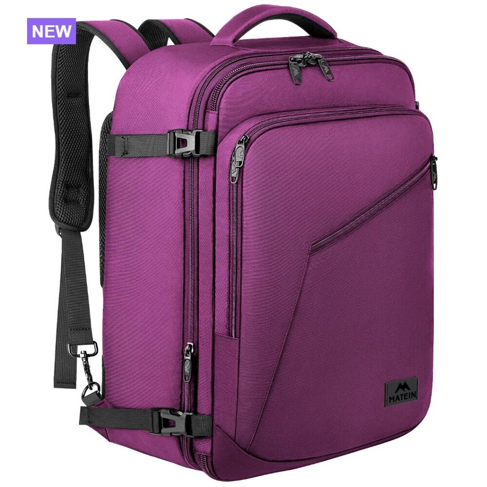 Expandable Water Resistant Polyester Travel Backpack Large Capacity Carry On